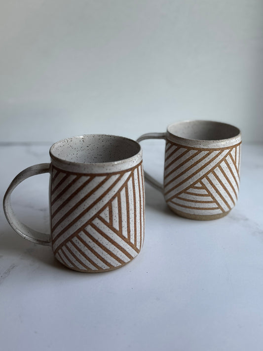 Art Deco White Mug