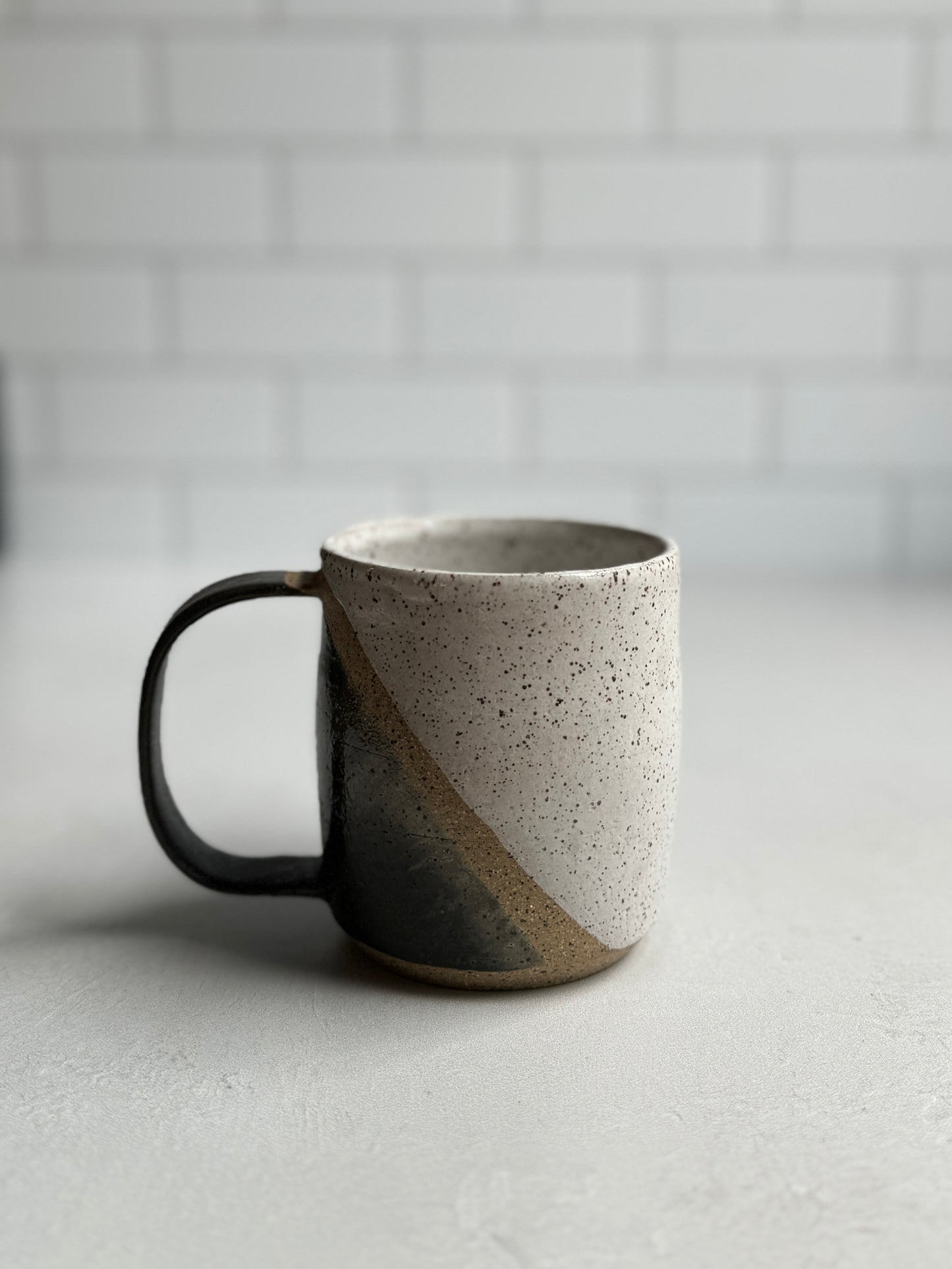 Faded Black and White Mug