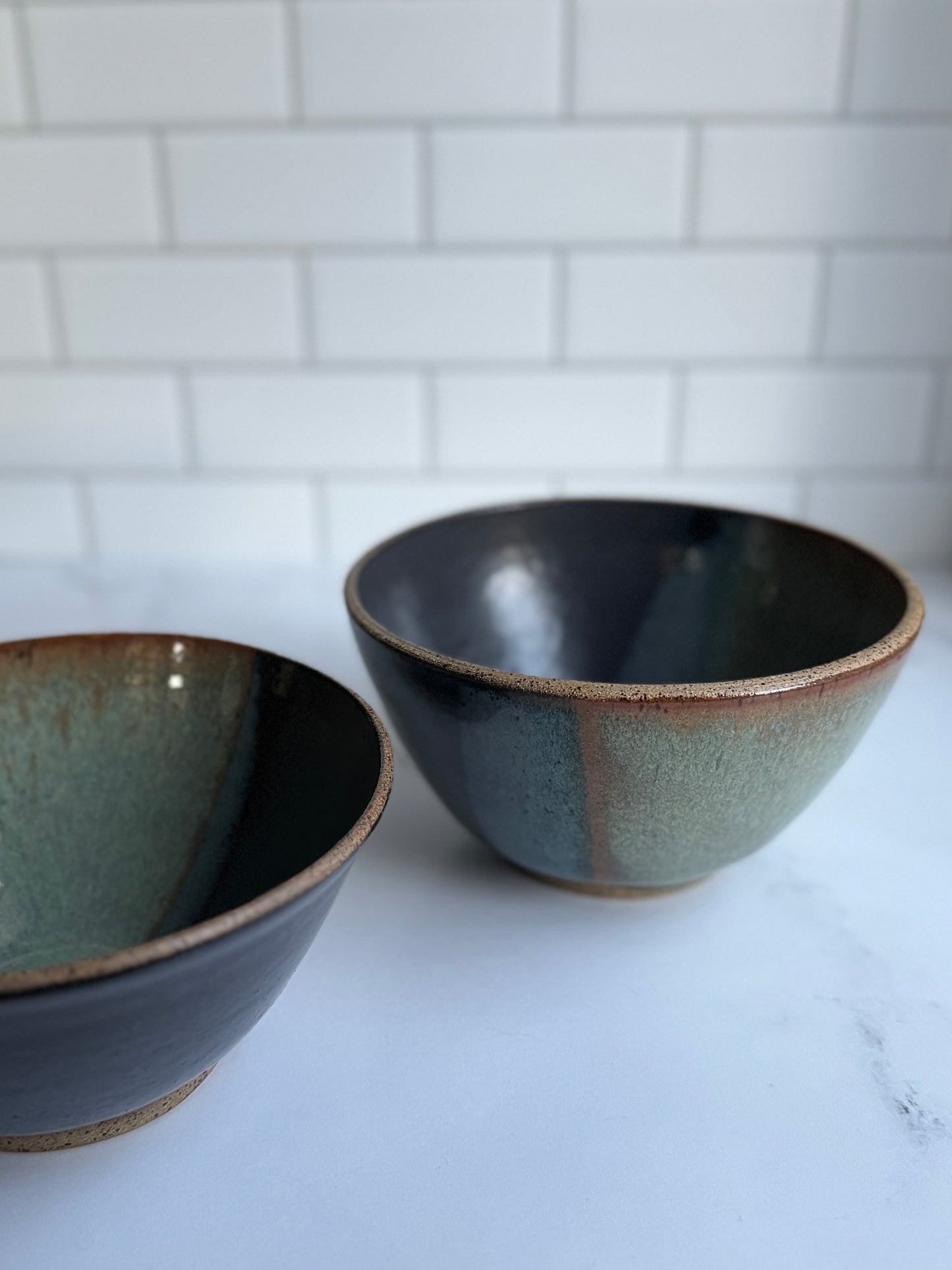 Green/Blue/ Brown Ombre Bowls