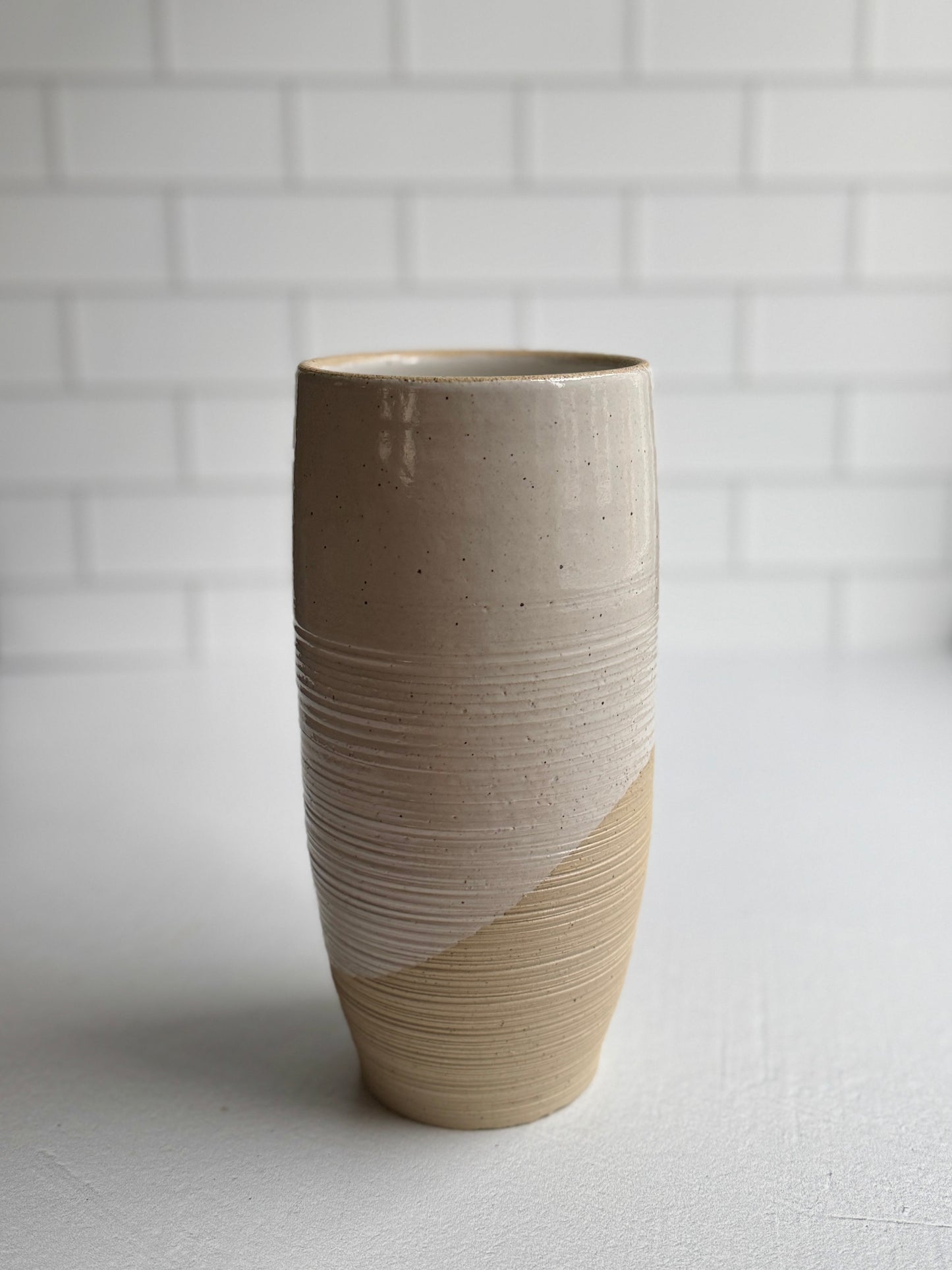 White Textured Vase