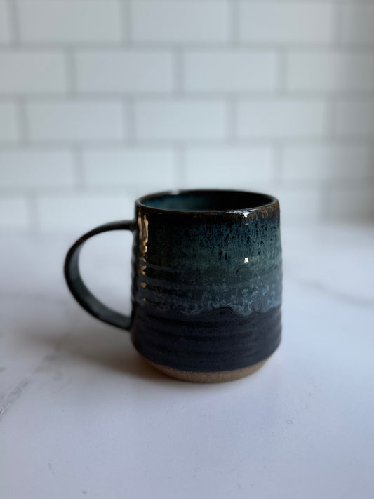 Blue Drip Textured Mug