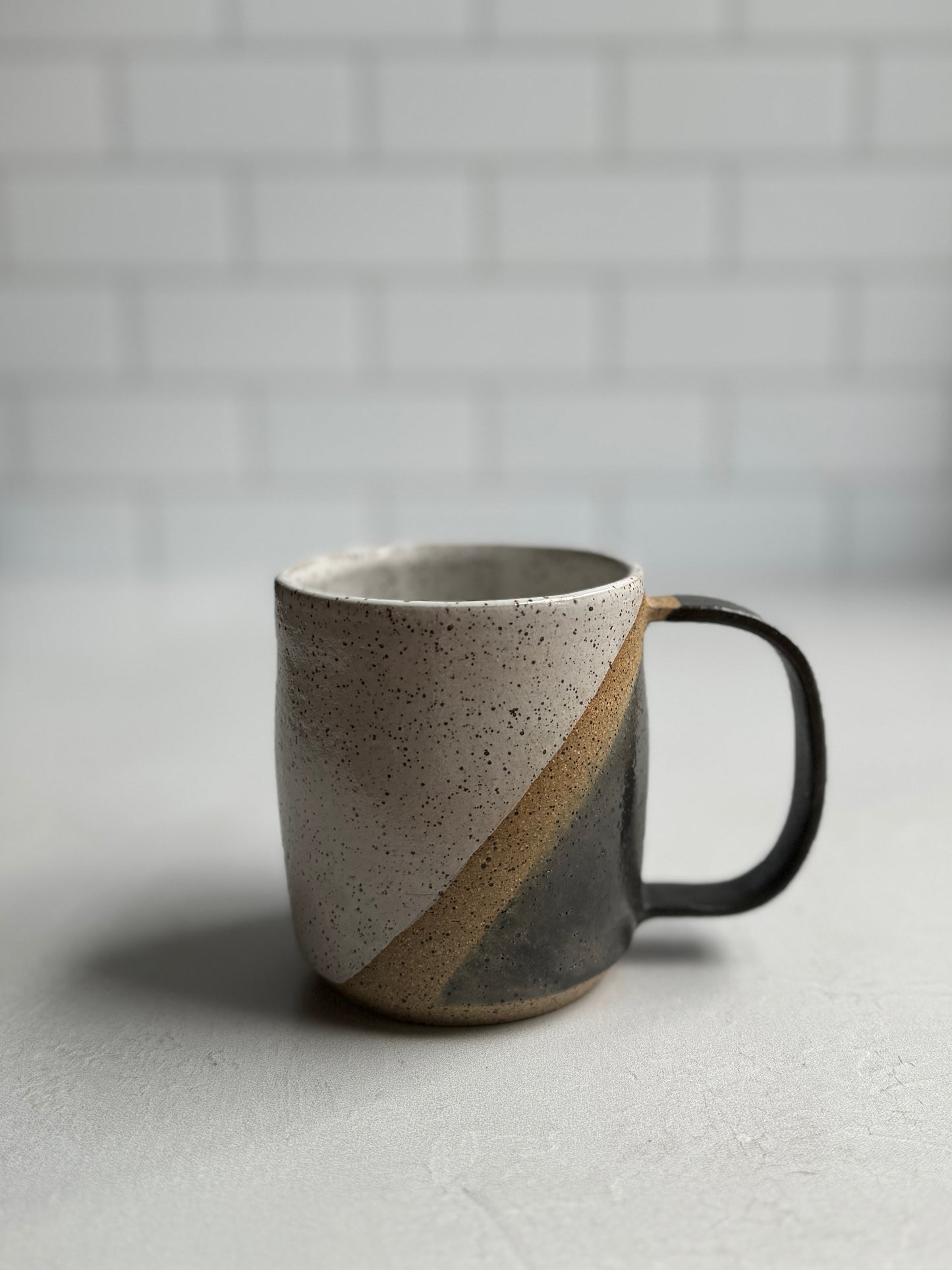 Faded Black and White Mug