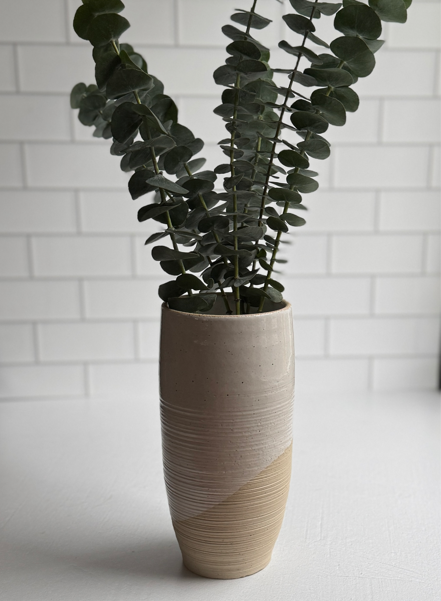 White Textured Vase