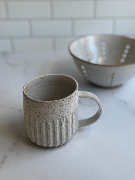 White Textured Mug