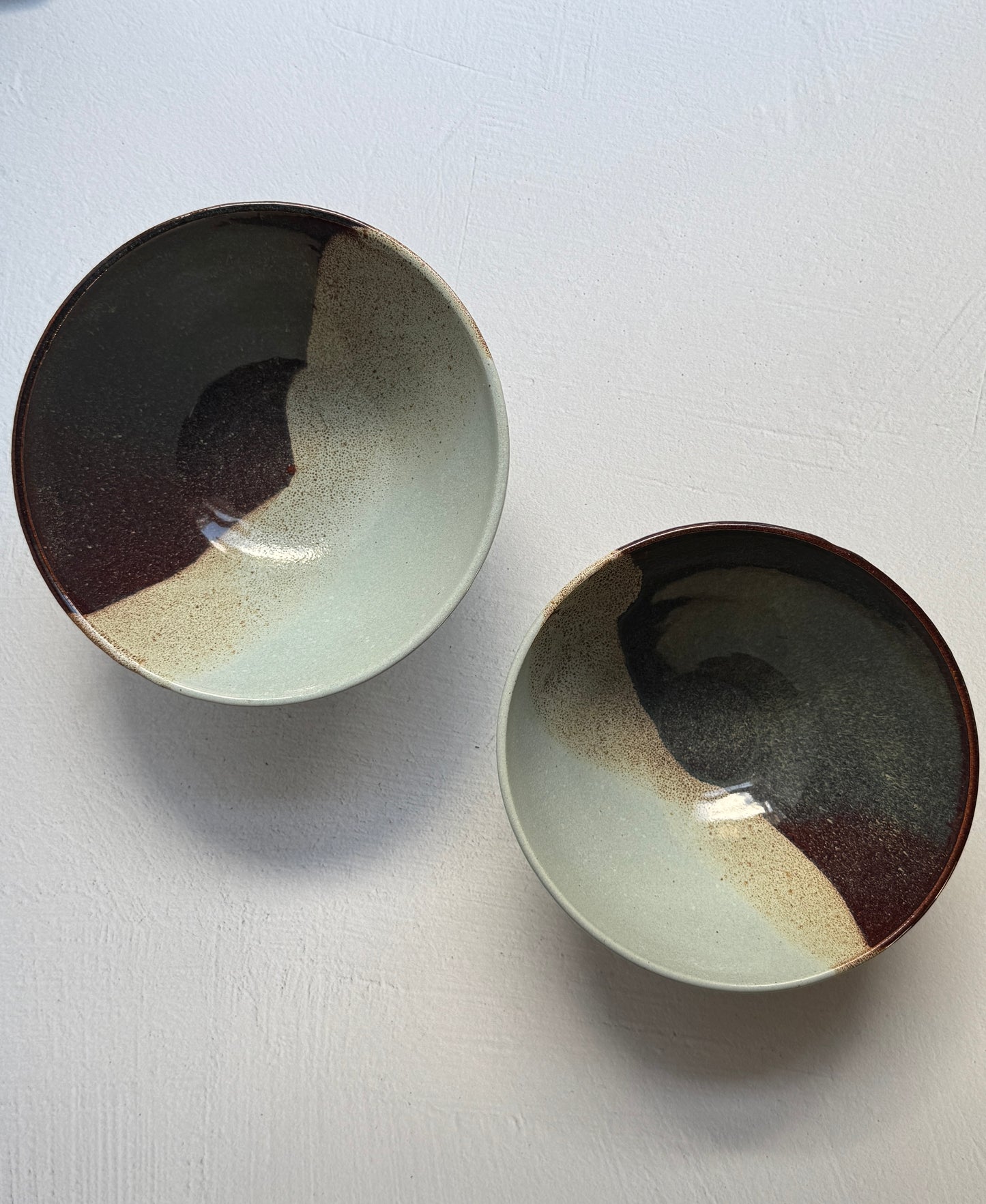 Mint Brown Ombre Bowls